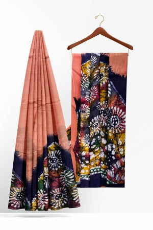 Soft Cotton Batik Painted Saree with Blouse Piece
