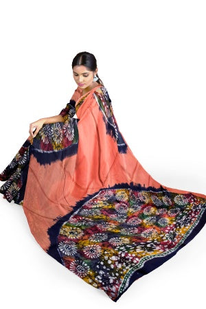 Soft Cotton Batik Painted Saree with Blouse Piece