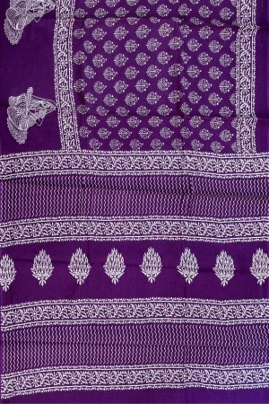 Purple Cotton Mulmul Saree with Blouse Piece – Earthy Elegance in a Feather-Light Drape