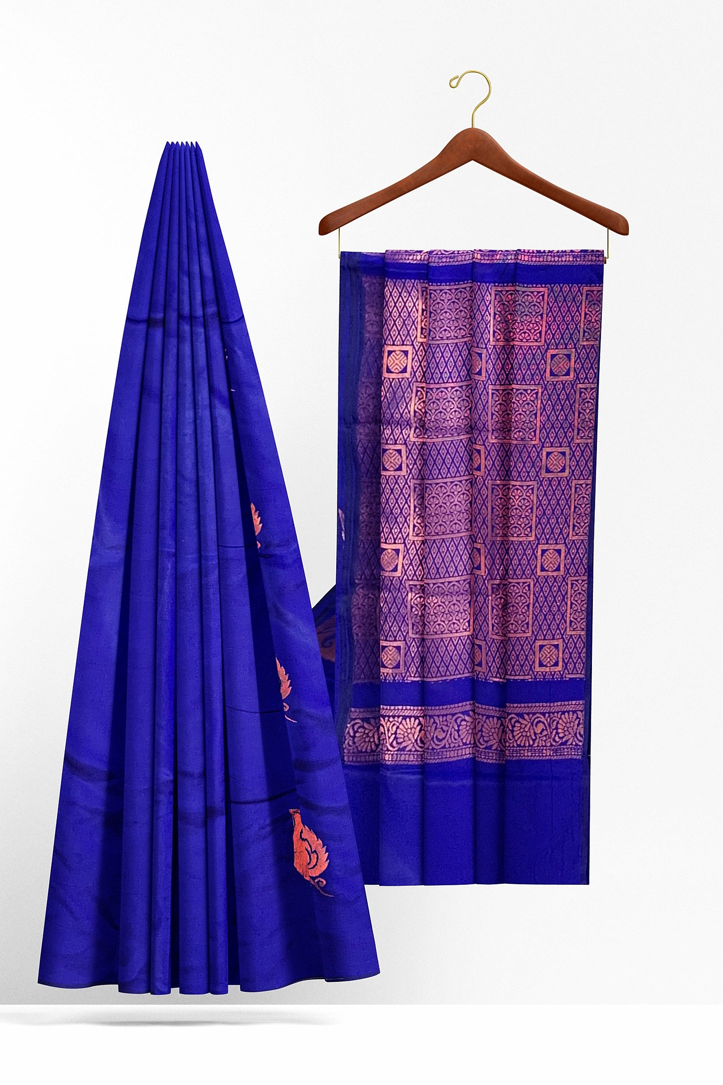 Blue Kanchee Soft Silk Saree With Zari Weave