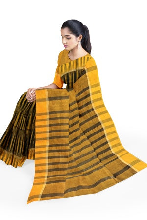 Yellow Handloom Soft Saree With Blouse Piece - Samvita Cotton Elegance