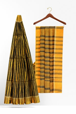 Yellow Handloom Soft Saree With Blouse Piece - Samvita Cotton Elegance