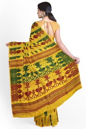 Yellow Bengal Handloom Saree - Samvita Pure Cotton Elegance