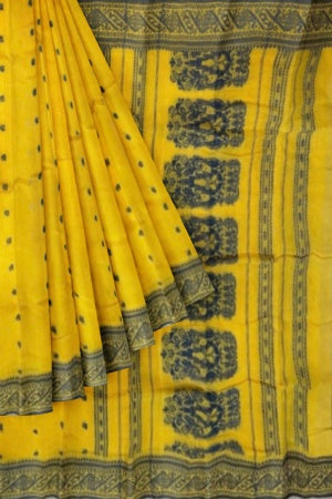 Yellow Bengal Handloom Saree - Samvita Pure Cotton Elegance