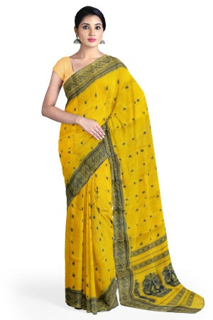 Yellow Bengal Handloom Saree - Samvita Pure Cotton Elegance