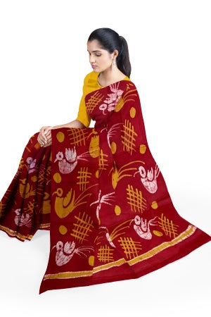 Soft Cotton Batik Painted Saree with Blouse Piece