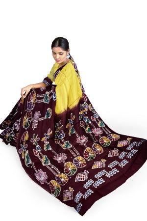 Soft Cotton Batik Painted Saree with Blouse Piece