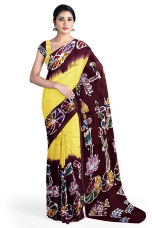 Soft Cotton Batik Painted Saree with Blouse Piece