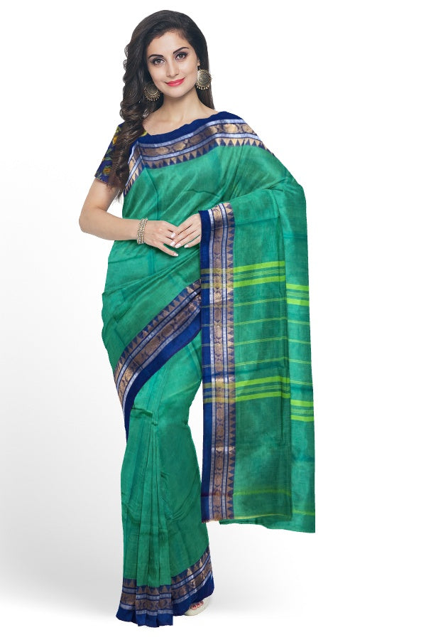 Green Cotton Chettinad Saree