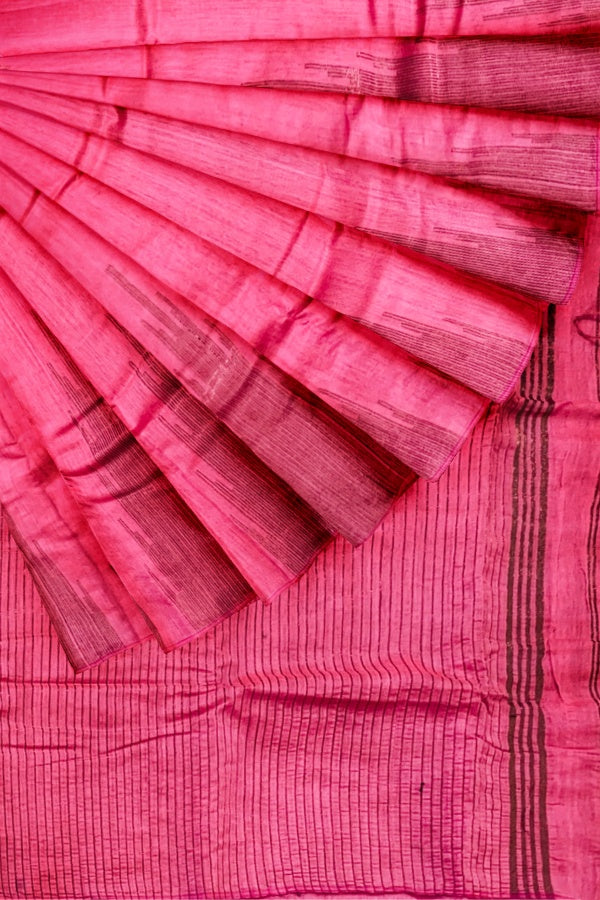 Pink Cotton Silk Handloom Saree