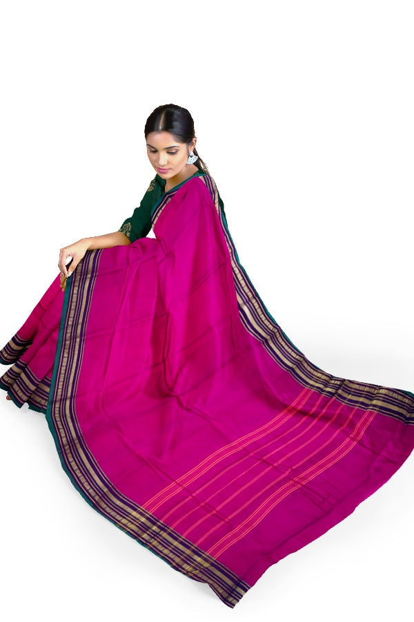 Pink Cotton Chettinad Saree