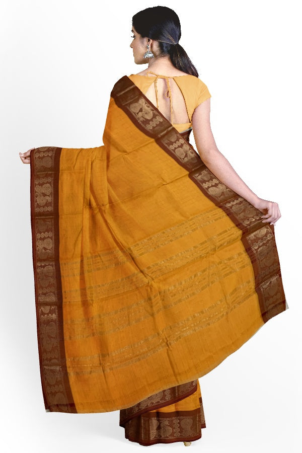 Yellow Sungudi Checks Saree