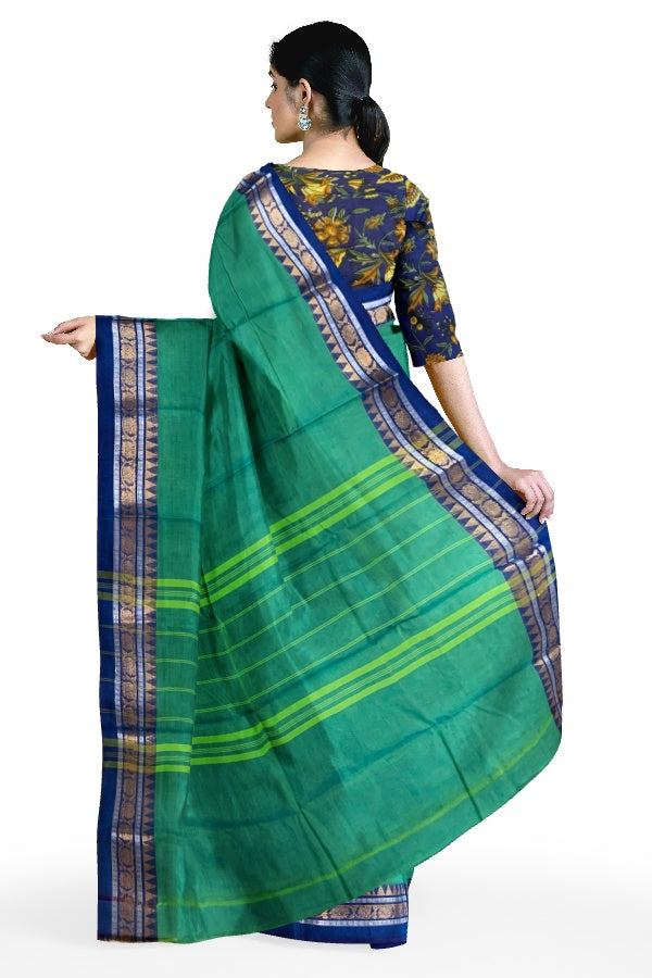 Green Cotton Chettinad Saree