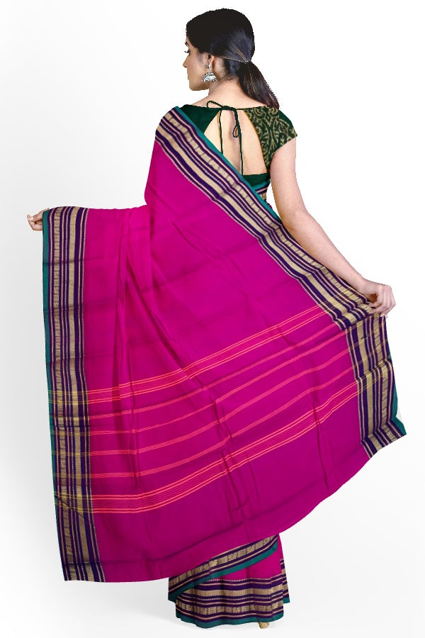 Pink Cotton Chettinad Saree