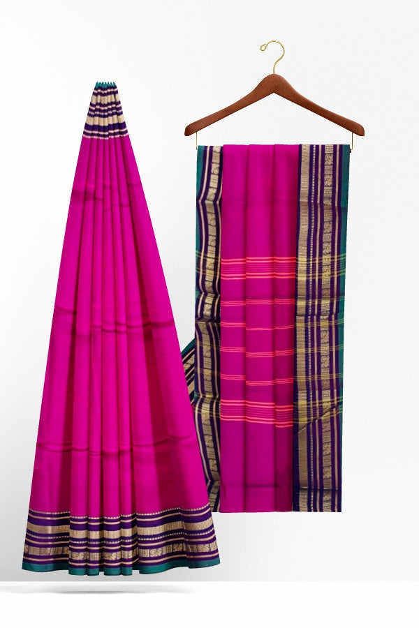 Pink Cotton Chettinad Saree