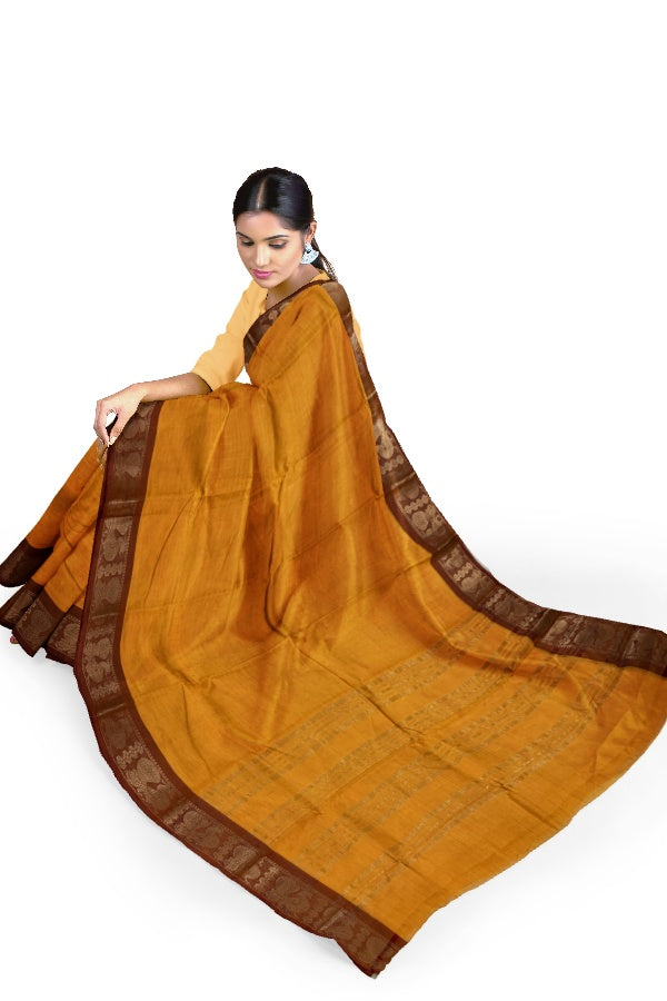 Yellow Sungudi Checks Saree