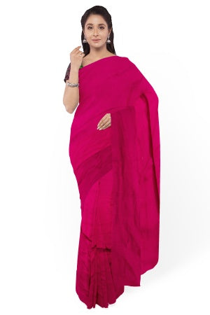 Pink Cotton Handloom Saree with Designer Blouse Piece