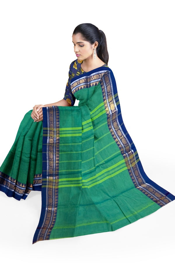 Green Cotton Chettinad Saree