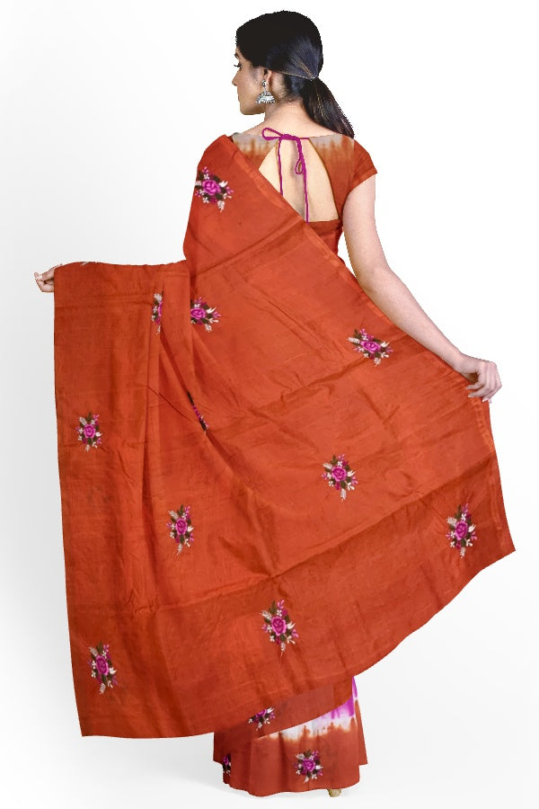 Pink Pure Silk Designer Embroidered Saree