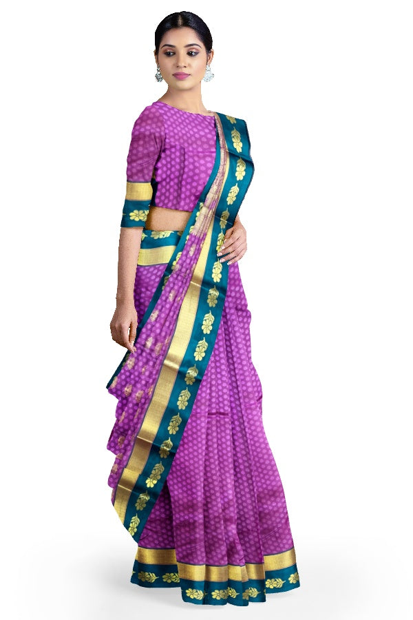 Pink Silk Blend Kanjivaram Saree